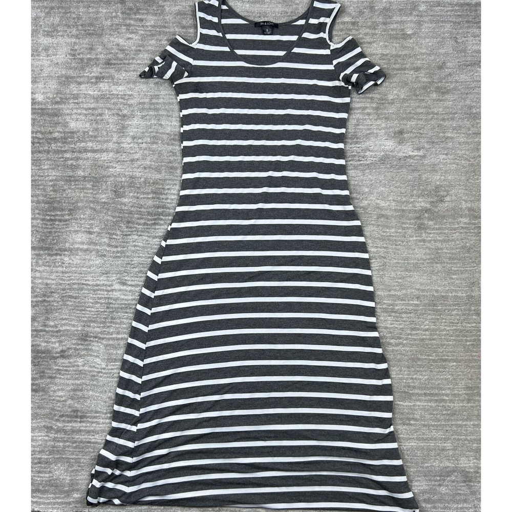 5th & Love Womens Shirt‎ Dress Small Multicolor Striped Cold Shoulder